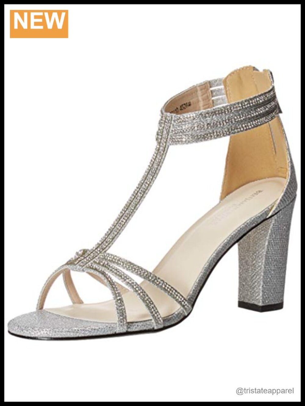 Touch Ups Gabriella Women's Jeweled T-Strap Heeled Sandals Bridal Wedding Shoes